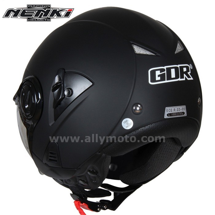 129 Open Face Helmet Vintage Style Cruiser Touring Chopper Street Scooter Dot Clear Lens Shield@3